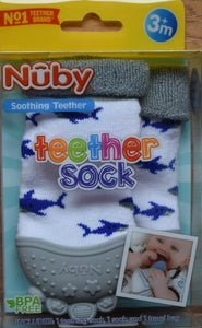 Nuby Teether Sock – Meia mordedor Cinza
