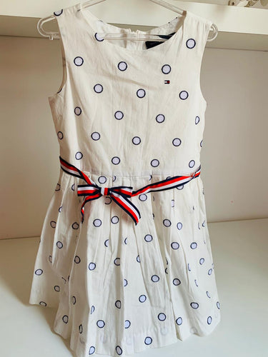 Vestido Tommy Hilfiger Branco com bolas bordadas